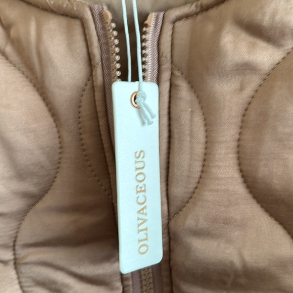 Olivaceous Green Quilted Puffer Jacket Oversized Size Small - Picture 5 of 10